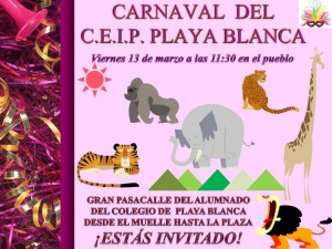 El colegio público invita al pasacalle de Carnaval. 